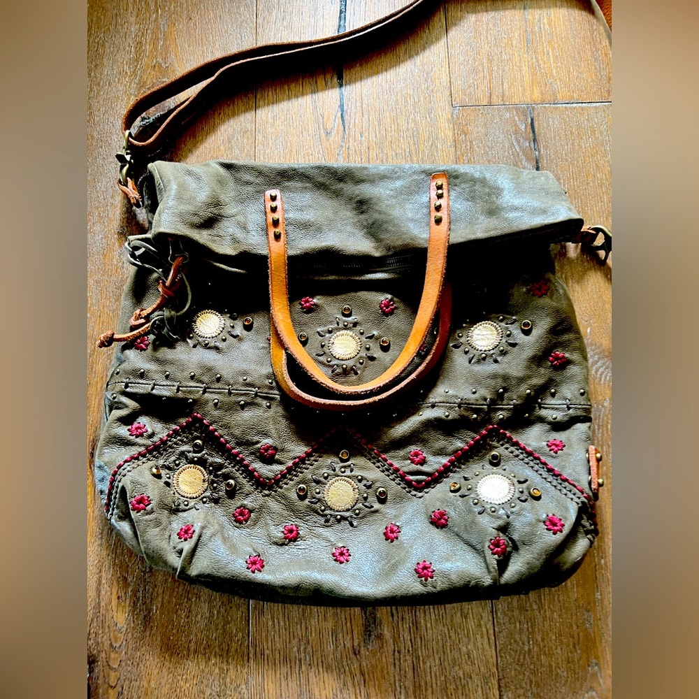A.S. 98 Leather Purse Brown/Olive